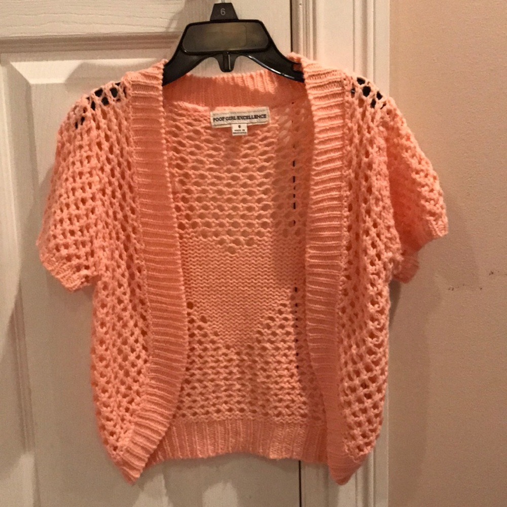 Girls short sleeve sweater, size 6